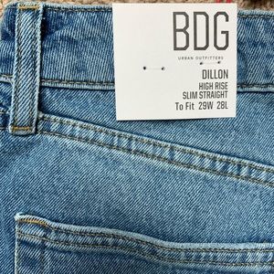BDG Dillon High Rise Slim Straight Jeans (with tags)